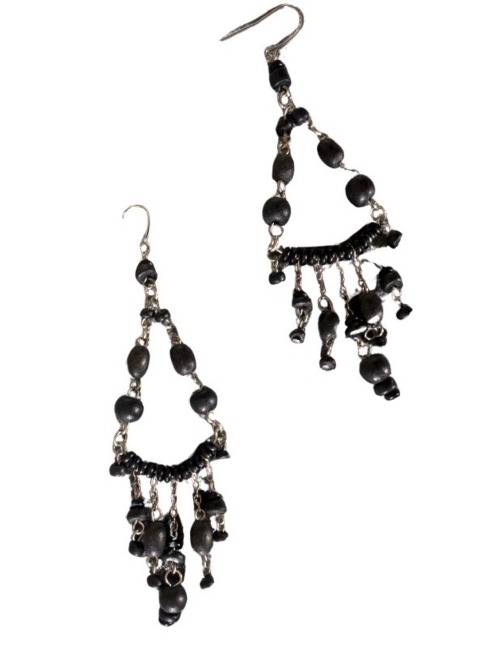 Black Wooden Triangle Dangles